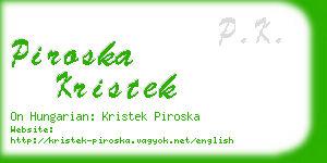 piroska kristek business card